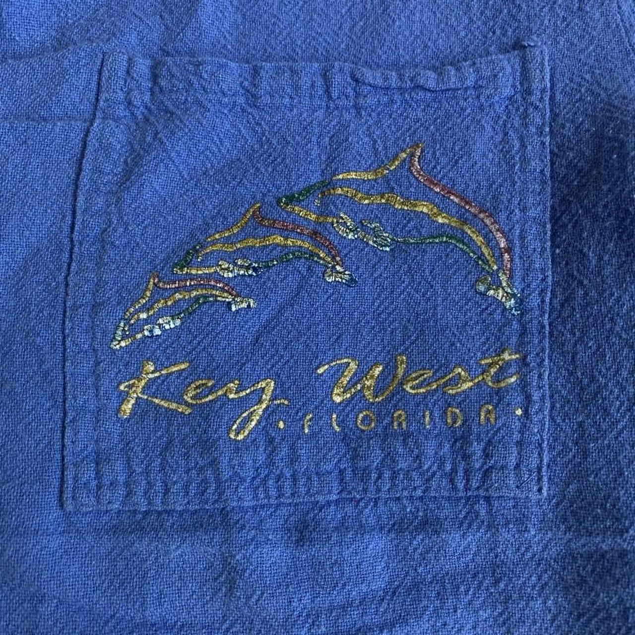 Vintage Cotton Palm "Key West" Crinkle Cotton Pullover Shirt