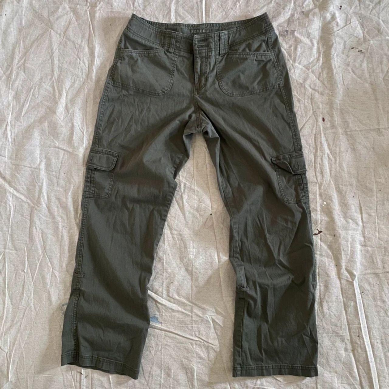 Sonoma Life + Style Olive Green Low-Rise Cargo Pants