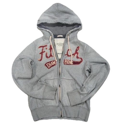 Men's Abercrombie & Fitch Vintage Y2K Zip-Up Graphic Hoodie