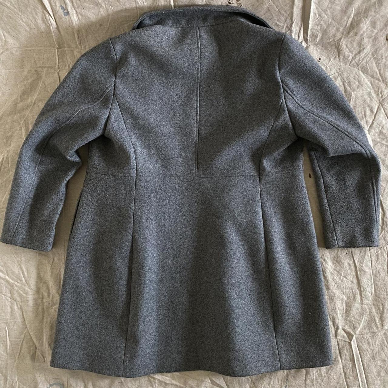 Original Calvin Klein Grey Wool-Blend Funnel-Neck Walker Coat size L