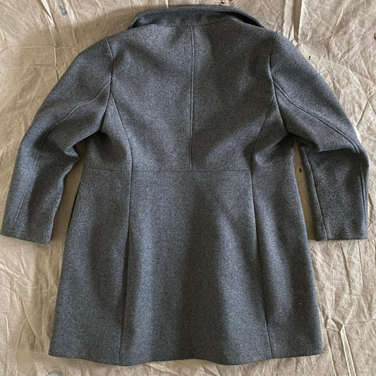 Original Calvin Klein Grey Wool-Blend Funnel-Neck Walker Coat size L