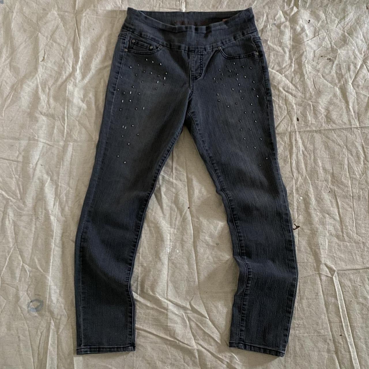 Original Jag Jeans High-Rise Skinny Pull-On Studded Jeans