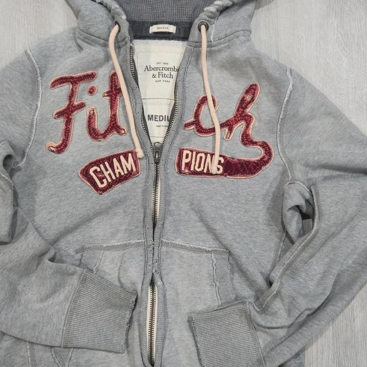 Men's Abercrombie & Fitch Vintage Y2K Zip-Up Graphic Hoodie
