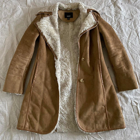 Women's Vintage Mossimo Faux Suede & Shearling "Penny Lane" Coat size M