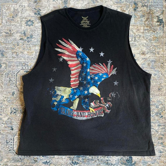 Vintage Faded Glory "Glory and Honor" Patriotic Eagle Tank Top