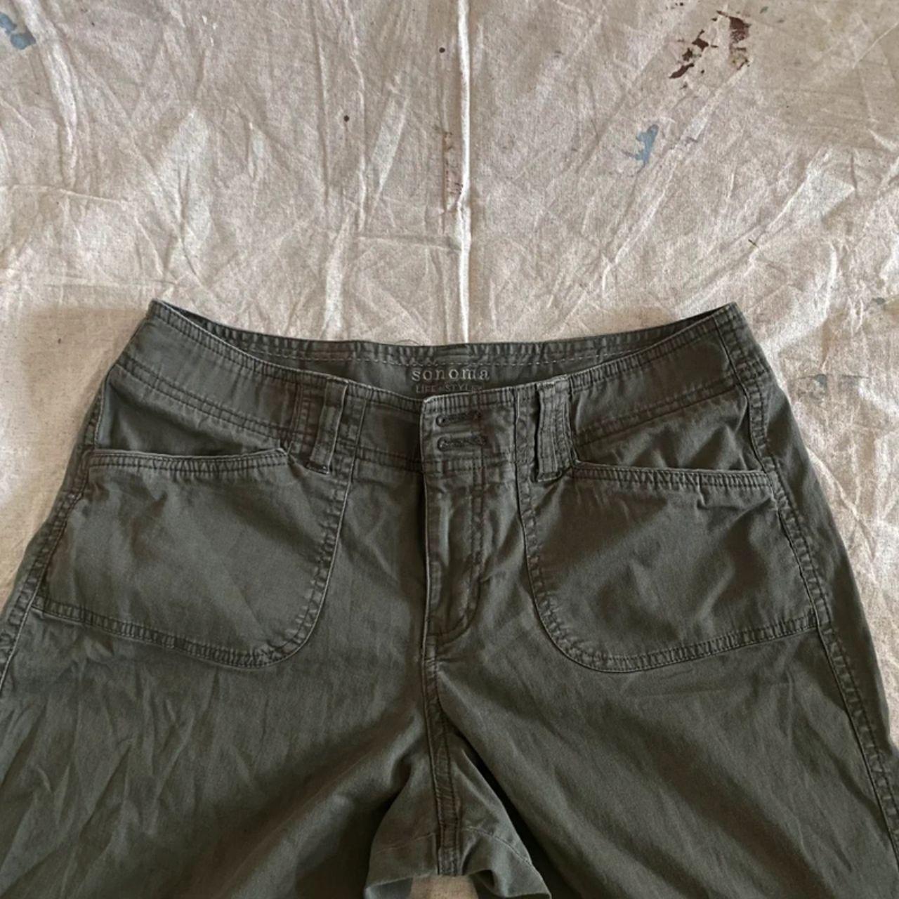 Sonoma Life + Style Olive Green Low-Rise Cargo Pants